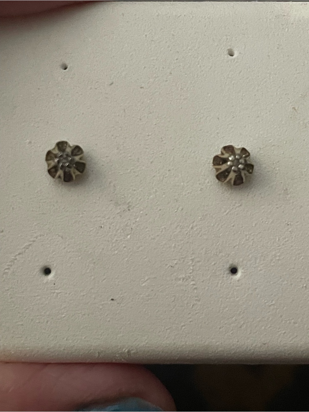 Delicate Floral Stud Earrings in Silver